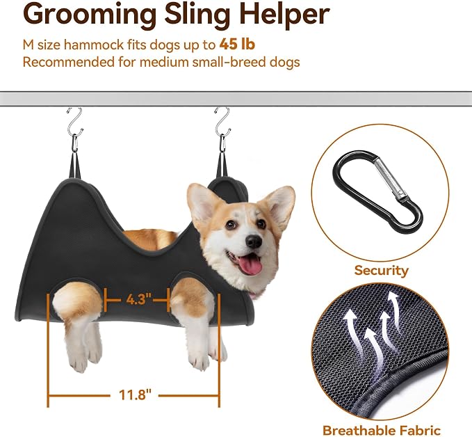 Dog Grooming Table with Arm, Hammock, Nooses, 35.5"L×23.6"W Tabletop | 30" H Foldable Heavy Duty Pet Grooming Station | Non-Slip Waterproof Tabletop | 33.5" H Adjustable Stainless H-Frame Arm