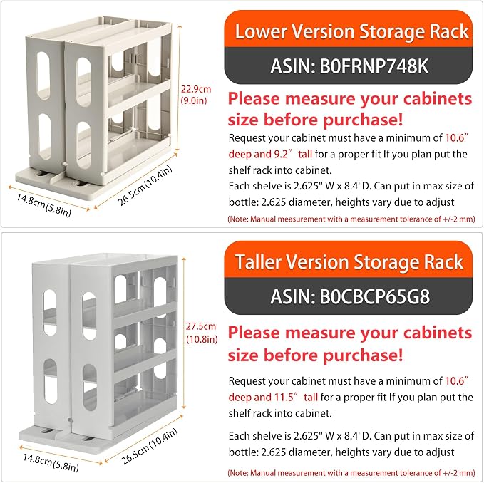 Dutiplus Medicine Organizer 2 Three-Decker Shelves Cabinet Storage Rack Organizer for Holding Vitamins, Supplements Cosmetics (9”H x 5.8”W x 10.4”D) (Dust Gray)