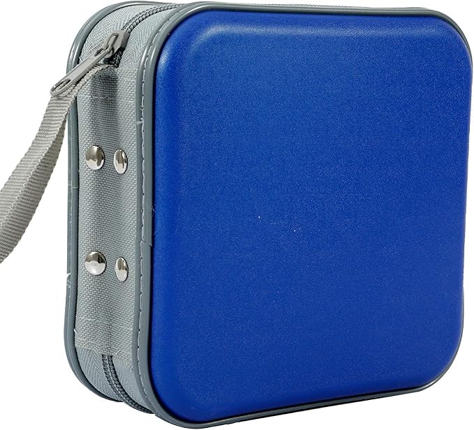 CD Case, 40 Capacity CD DVD Case Wallet Holder Portable Disc VCD Heavy Duty Binder Storage Organizer (Blue)