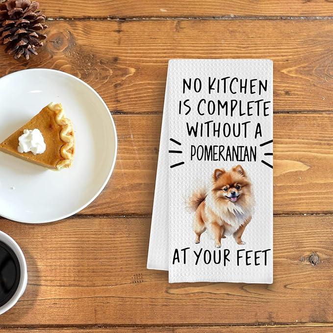 Pomeranian Gifts Kitchen Towels, Pomeranian Gifts for Women Dish Tea Towels, Dog Mom Gifts Hand Towels for Kitchen Decor, Dog Lover Gifts, 16x24 Inch