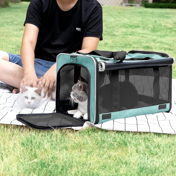 GAPZER Small Dog Carrier Yorkshire Puppy Softshell Chihuahua Transport Cage | Privacy Protection Big Kitten Car Travel Cloth Carry Bag up to 20 lbs, Small Animal Portable Mesh Kennel Cage for Vet Visits