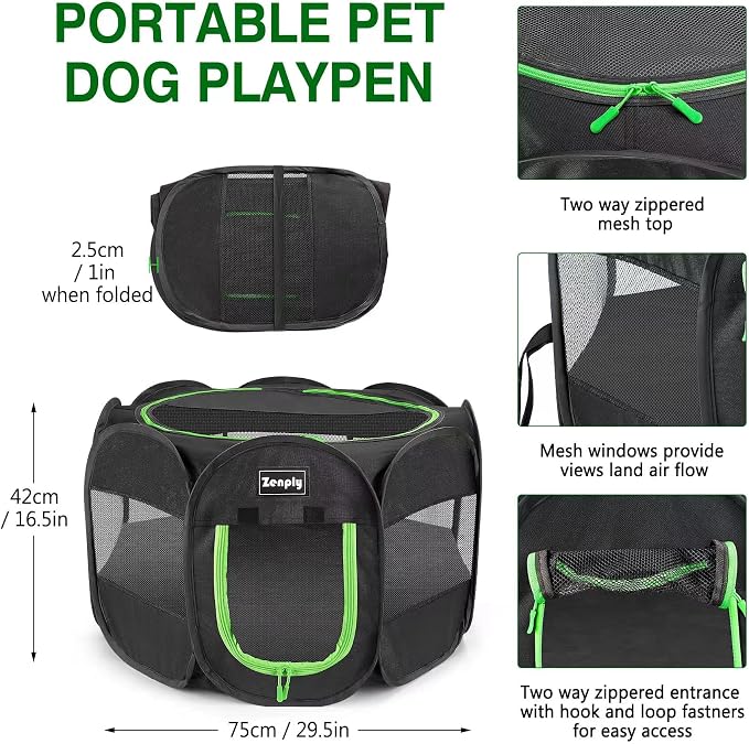 Foldable Pet Playpen, Pop Up Dog Kennel Tent for Indoor and Outdoor Use | Foldable Pet Playpen, Pop Up Dog Kennel Tent for Indoor and Outdoor Use