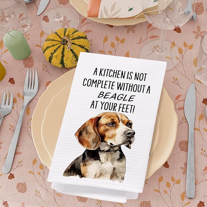 SPBL&L Beagle Dog Kitchen Towels Set of 4, Beagle Gifts for Women, Decorative Hand Tea Dish Towels for Bathroom Decor, 16x24 Inches