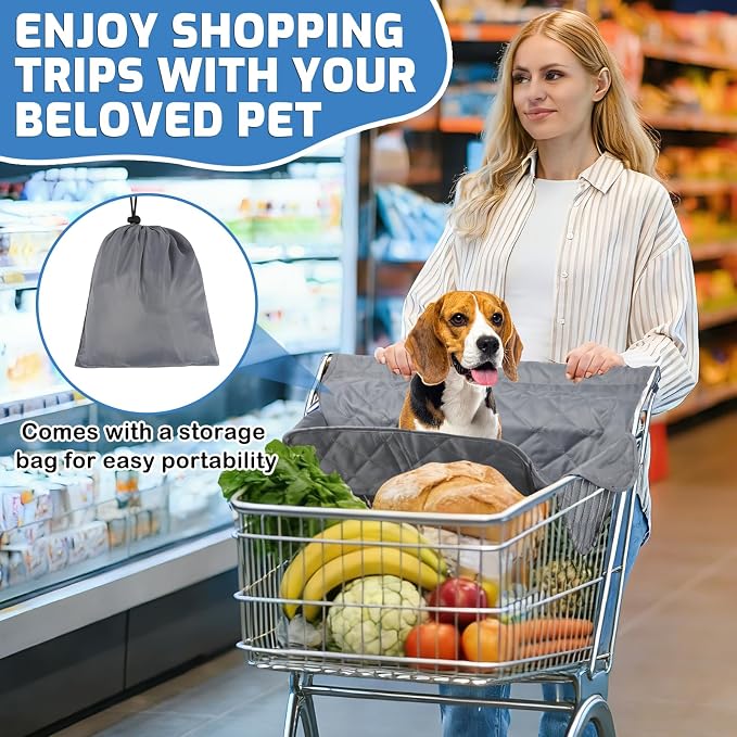 Portable Shopping Cart Cover for Dogs with Carry Bag | Pet Grocery Cart Seat Cover, Comfortable and Easy to Clean for Everyday Use