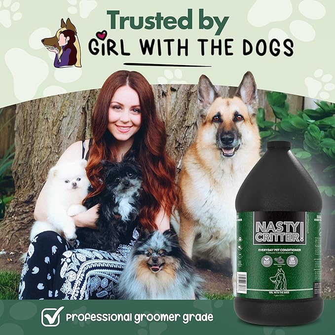 Nasty Critter! by Girl With The Dogs - Made in USA - Everyday Deep Cleaning Dog Conditioner for 8 Weeks and Up, 16 oz
