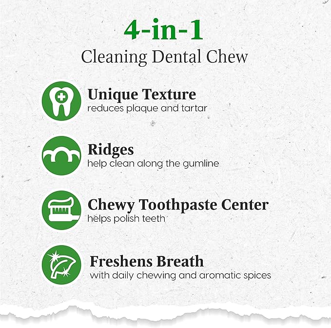Ark Naturals Brushless Toothpaste – Medium Breeds, 54oz Bag – Dog Dental Chew with Toothpaste Center – Freshen Breath and Reduce Plaque & Tartar with Dental Chews for Dogs