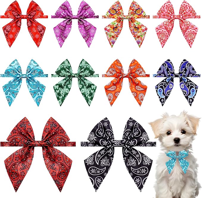 PET SHOW 10 Pack Paisley Sailor Dog Bowties for Small Dogs