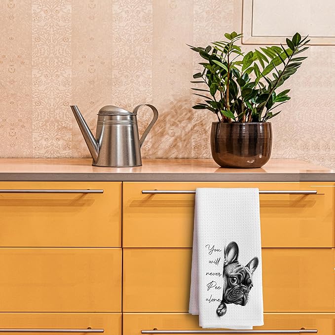 French Bulldog Hand Towels for Bathroom, Frenchie Bathroom Decor, Frenchie Gifts for Women Men, Funny French Bulldog Decorative Hand Towels for Washroom Restroom, 16x24 Inch