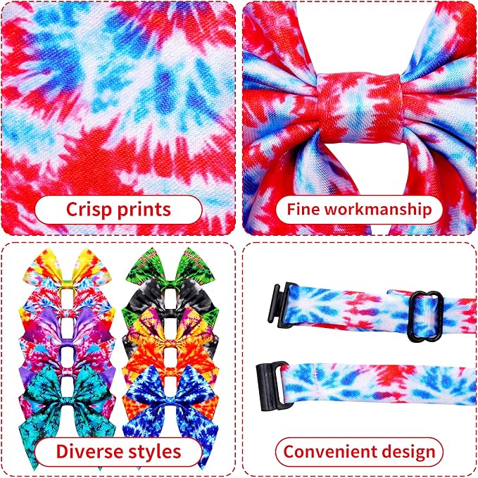 PET SHOW 10 Pack Tie Dye Sailor Dog Bowties for Large Dogs