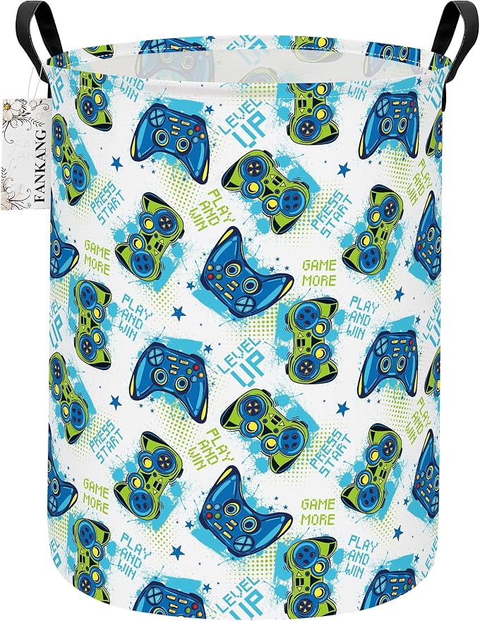 Game Storage Bin Foldable Nursery Basket | Foldable with Waterproof PE Coating Organizer Bin for Kids Boys and Girls,Office,Bedroom,Clothes