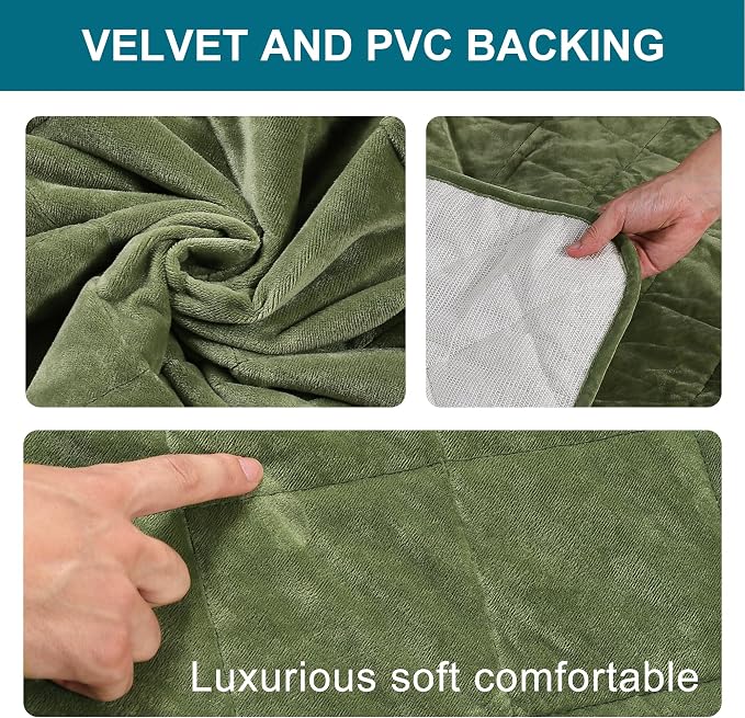 Velvet Quilted Armrest Covers - Water-Resistant Sofa Arm Protectors Set of 2 with Side Pocket Organizer, Non-Slip Furniture Covers for Chairs & Couches (Loden)