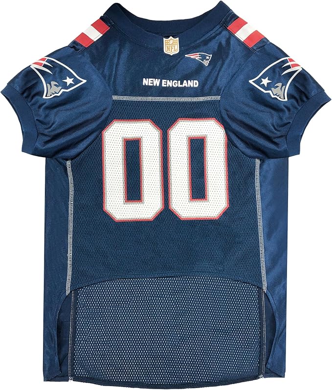 Pets First NFL New England Patriots Dog Jersey, Size X-Small, Football Shirt Costume for Pet, Dog Sports T-Shirt, NFL Team Clothing for Cats, Licensed Pet Apparel Available in 7 Sizes and 32 Teams