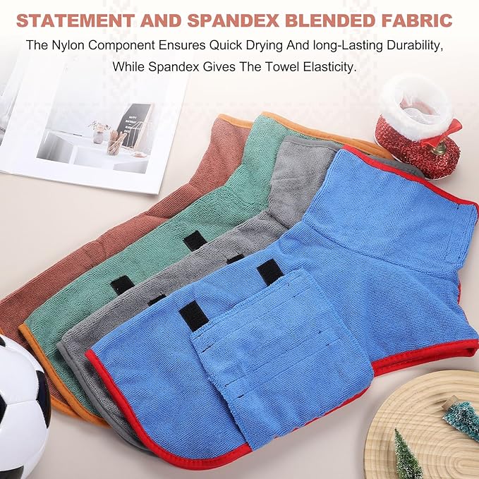 Dog Drying Coat, Dog Robes for After Bath Bathrobe Super Absorbent Towel Soft Adjustable, (M, Blue), Intended for Fast Drying Warm Keeping Pet Cats Kitten Puppies