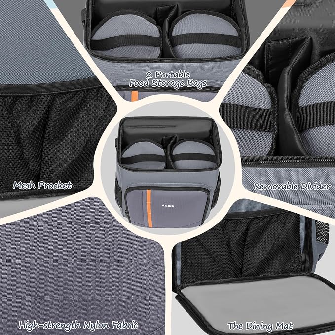 ANILD Dog Travel Bag Backpack, Flight-Ready TSA-Approved Dog Travel Bag with 2 Leak-Proof Food Canisters, 2 Foldable Silicone Bowls, Multi-Compartment Organizer for Hiking, Camping, Dog Mom Essentials