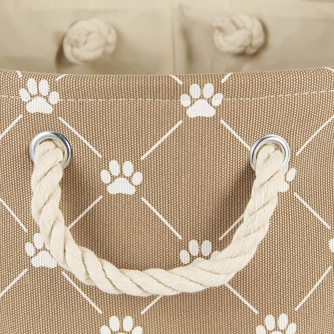 Bone Dry Pet Storage Paw and Bone, Trellis Collection, Small Round, 9x12x12, Taupe