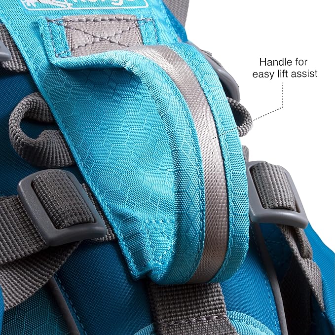Kurgo Zippy Bowl for Dogs, Collapsible Travel Dog Bowls, Pet Food & Water Hiking Container, Food Grade Silicone, Travel Accessories for Pets, Includes Carabiner, Holds 48 oz (Coastal Blue)