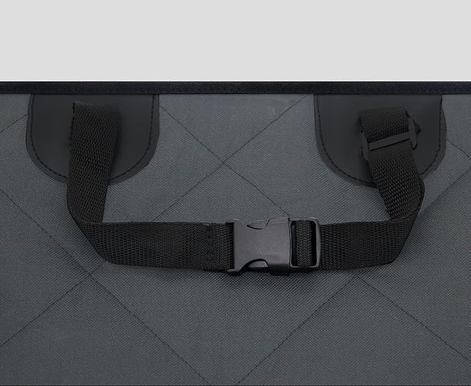 Best Pet Supplies Water Resistant Back Seat Cover for Dogs with Protective Pouch | Nonslip Backseat Protector for Cars, SUVs & Trucks (Grey), 58 * 54, CS210-GR