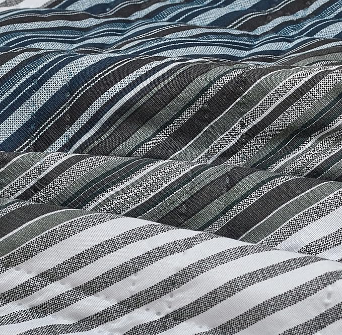 Brilliant Sunshine Multi Grey Stripes Couch Recliner Cover, 26" seat | Quilted Sofa Cover, Living Room & Bedroom Furniture Protector, Washable Reclining Chair Slipcover for Pets, Dogs & Cats