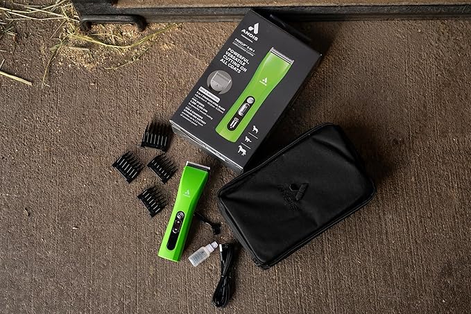 Andis 563231 ProClip 5-in-1 Adjustable Blade Cord/Cordless Pet Hair Clipper, 5 Blade Settings, 5 Speeds, Feather Light, Digital Display Screen, Green