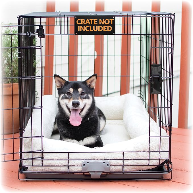 K&H Dog Crate Pad, Ultra Plush Deluxe Bolster Bed for Large Crates, Fleece | Dog Bed for Large Crates, Kennels, and Cages, Soft Indoor Portable Machine Washable Pet Mat