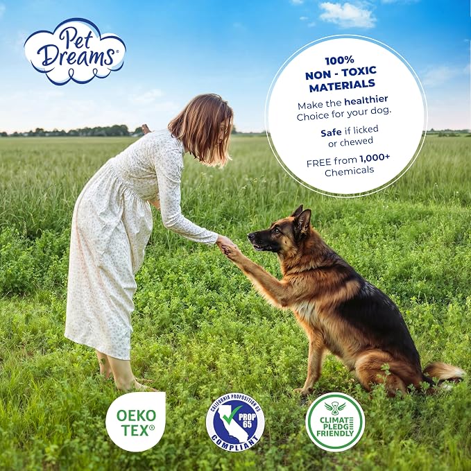 Pet Dreams Dog Crate Pad - Washable Kennel Mat, Crate Pads for Dog Cages, Non-Toxic, Flat Indoor Cat Bed, Fits iCrate 18, 24, 30, 36, 42, 48 Inches (Blue, Large, 36")