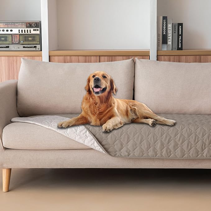 gogobunny Waterproof Blanket, Couch Covers for Dogs, Reversible Protector | 3X Stronger Leakproof, Scratch Proof Durable Furniture Protection, Stain Resistant, Washable, 30x70 Inch Dark/Light Stone