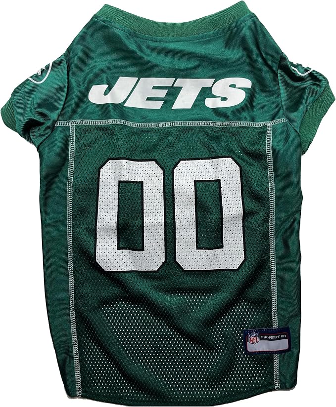 Pets First NFL New York Jets Dog Jersey, Size Medium, Football Shirt Costume for Pet, Dog Sports T-Shirt, NFL Team Clothing for Cats, Licensed Pet Apparel Available in 7 Sizes and 32 Teams