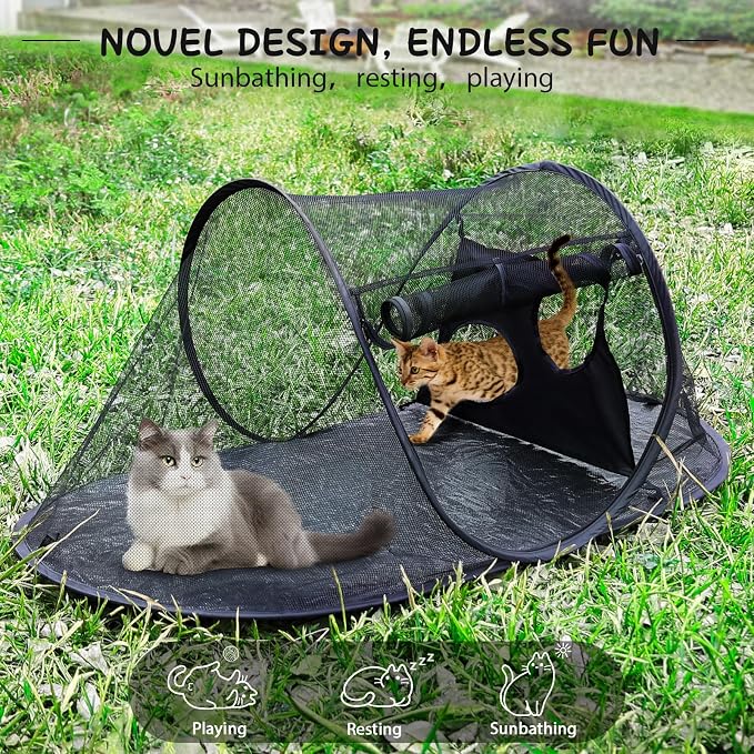 Tailtastic PopUp Cat Tent for Outdoor, Portable Enclosure for Yard & Travel