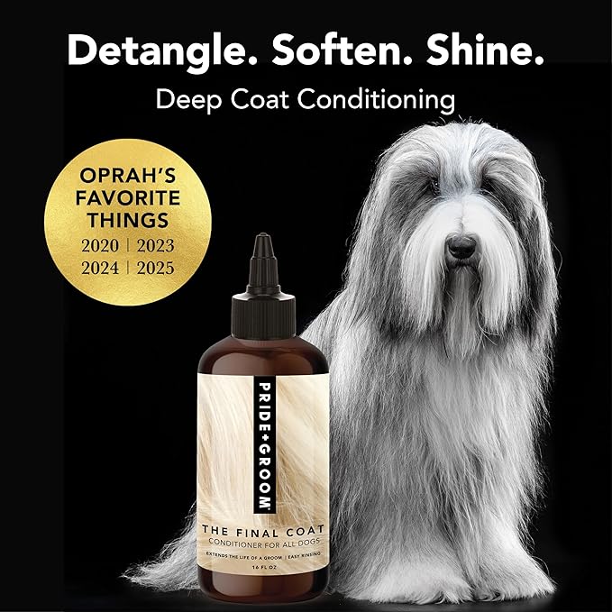 Pride and Groom The Final Coat Dog Conditioner – Formulated with All Natural Ingredients to Untangle and Nourish Any Coat for Improved Manageability and Long Lasting Shine – 16oz