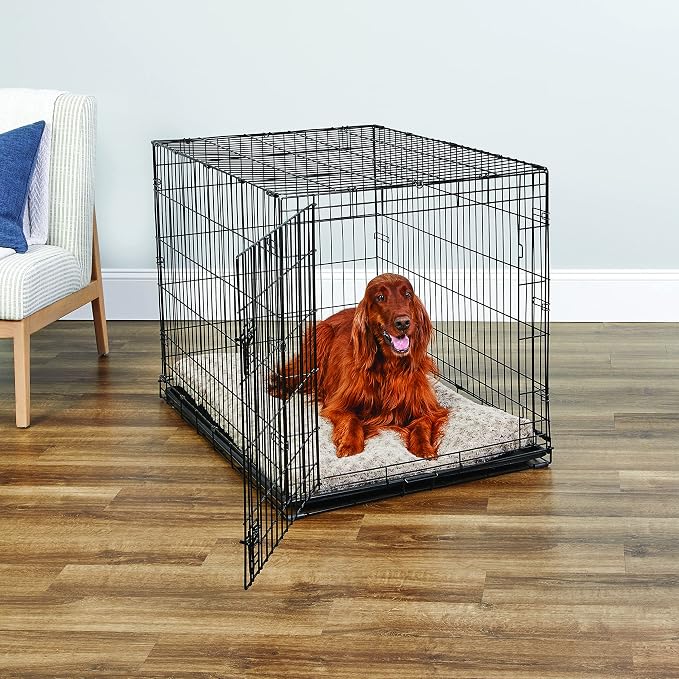 New World by Midwest 42-Inch Single Door Crate, for Large Breeds, 71-90 lbs | Folding Dog Crate, Leak-Proof Tray & Secure Latch, Portable, Durable & Easy to Assemble