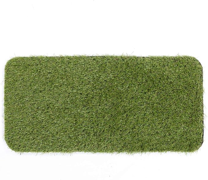 Ottomanson Artificial Grass Puppy Potty Training Pad with Tray, 15" x 30" Reusable Pee Pad for Small Pets and Dogs