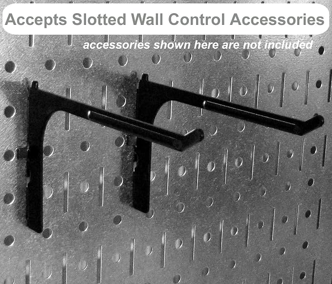 Wall Control Pegboard Organizer 4 ft. Metal Pegboard Standard Tool Storage Kit with Yellow Toolboard and Red Accessories