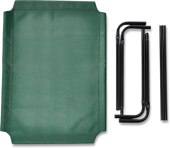 Amazon Basics Cooling Breathable Elevated Dog Bed with Metal Frame for Medium Dogs, 43" x 26" x 7.5", Green