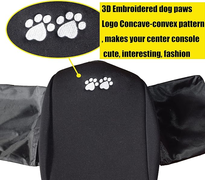 Center Console Cover for Jeep Wrangler JK JKU Sahara Armrest Pad Storage Organizer Interior Accessories Dog Protector Get Away from Pet Claws Sticky Fingers, Scratch Marks, Holes