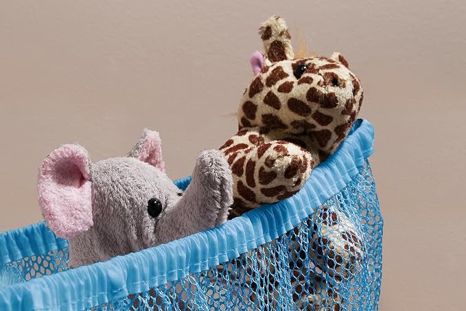 Handy Laundry Stuffed Animal Organizer Hammock, Mesh Toy Storage Net for Kids Room, Holds 30+ Plushies, Easy Wall Mount, Expands to 5.5 Feet, 2-Pack, White