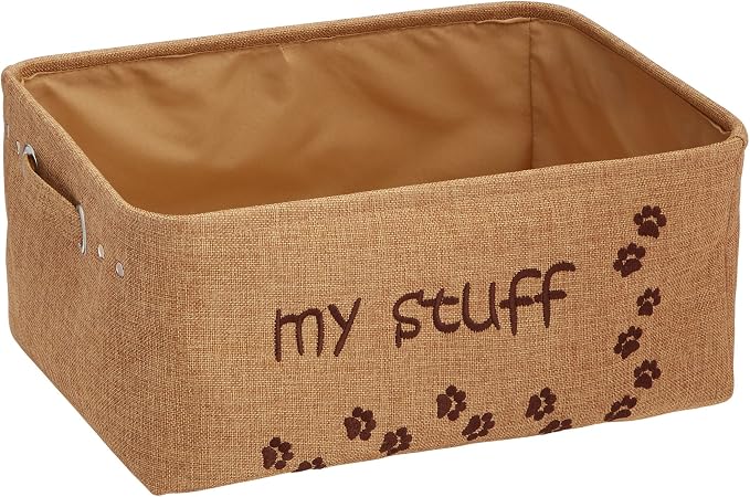 Winifred & Lily Pet Toy Box, Storage Bin with Handles, Pet Bins Storage Organizer for Dog, Cats and Other Pets