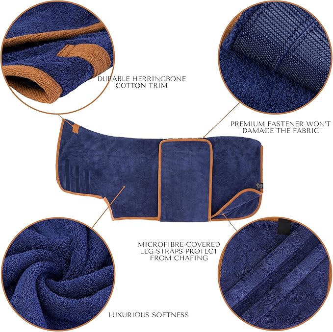 Lucky Pooch® Dog Robe - Luxurious Dog Bathrobe - Ultra Absorbent Dries Your Dogs in Minutes! Double-Layer, Super Soft Towel and Bath Robe All in One (XXL, Dusty Pink)