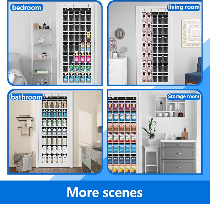 over the door shoe organizer,upgraded,over door shoe organizer,35 Huge clear pockets,Store size 13 shoes,shoe organizer,Strong material,hooks Suitable for various doors,Black