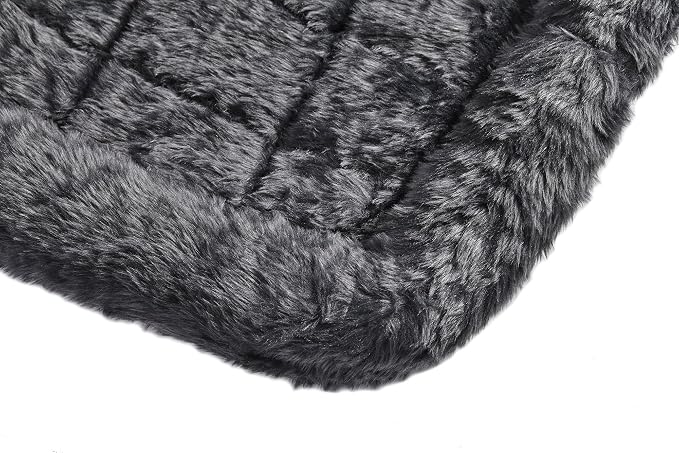 MidWest Homes for Pets QuietTime Dog Bed - Gray Faux Fur Bolster, Ultra-Soft and Machine Washable, Fits 42-Inch Crates and Carriers, for Large Breed Dogs