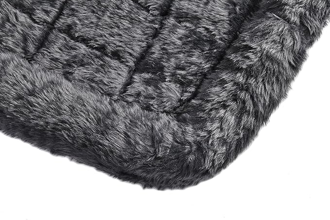 MidWest Homes for Pets QuietTime XXS Dog Bed - Gray Faux Fur Bolster, Ultra-Soft and Machine Washable, Fits 18-Inch Crates and Carriers, for Small Dogs and Cats