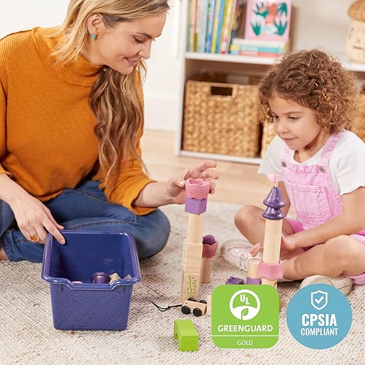 ECR4Kids Scoop Front Storage Bins, Multipurpose Organization, Navy, 10-Piece | Durable plastic, GREENGUARD Gold Certified, 1.2 gallon capacity, lightweight & nestable, built-in handle, classroom/home use