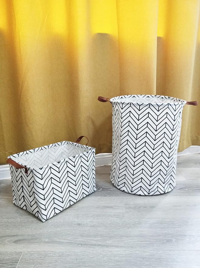 Rectangular Storage Box Basket for Baby, Kids or Pets - Fabric Collapsible Storage Bin for Organizing Toys,Nursery Basket,Clothing,Books, Gift Baskets (geometry)