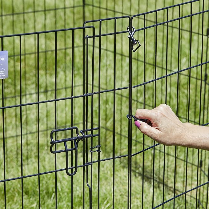 MidWest 48-Inch Exercise Pen, Single Door, 16 Sq Ft Play Area | for Indoor and Outdoor Use, Large Door Opening & Secure Latch, Easy to Set Up, Foldable Playpen