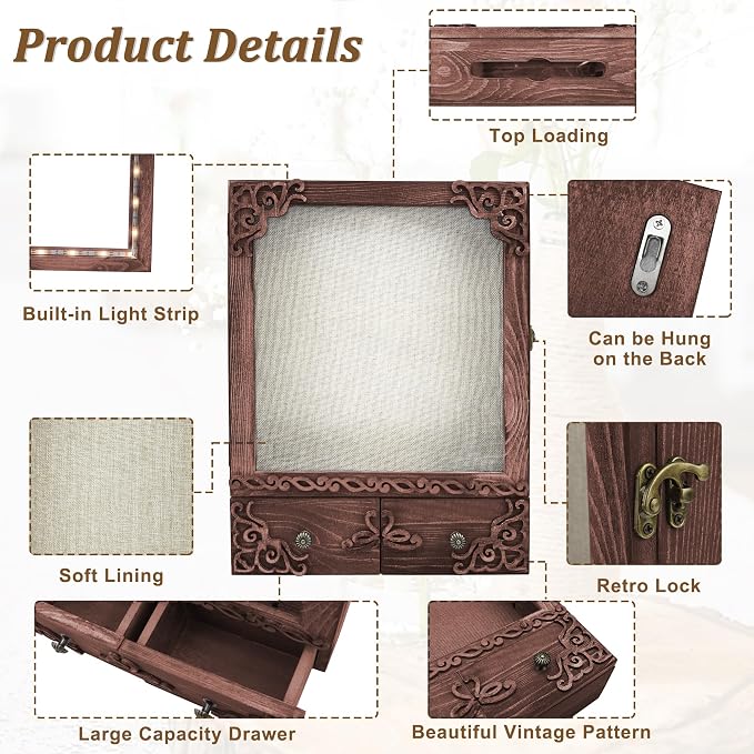 11x16 Wedding Memorial Shadow Box Frame with Shelves, Brown