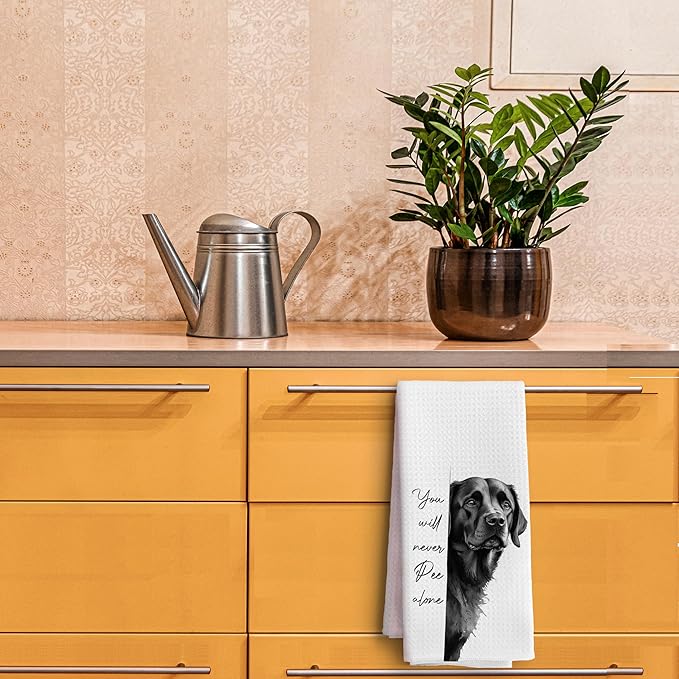 Labrador Retriever Hand Towels for Bathroom,Black Lab Dog Mom Gifts for Women,Black and White Labrador Retriever Dog Decorative Hand Towels for Washroom Restroom,16x24 Inch