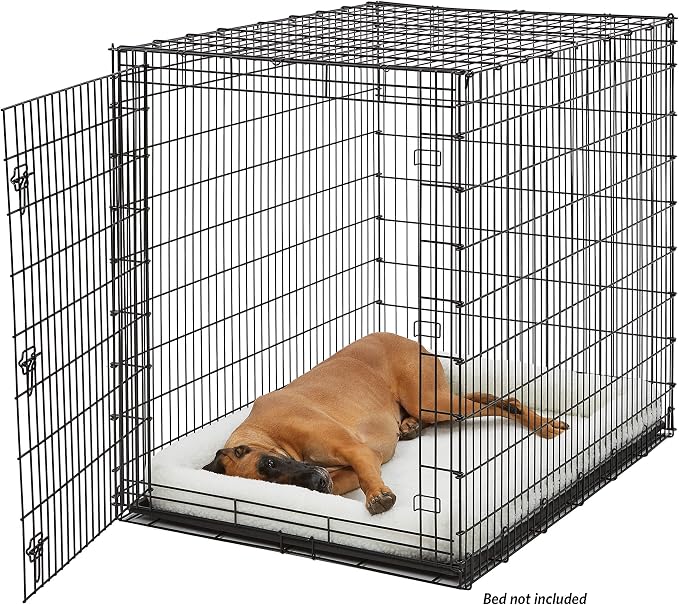 Solutions by Midwest 54-Inch Single Door Crate, Giant Breed Dogs, 100+ lbs | Dog Crate with Leak-Proof Tray & Secure Latches, Durable Drop Pin Construction