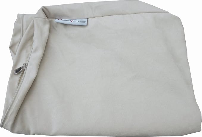 Dogbed4less Orthopedic Dog Bed with Memory Foam for Medium Large Pet, Waterproof Liner, Washable Microsuede Khaki Cover, 41X27X4 Inch (Fit 42X28 Crate)