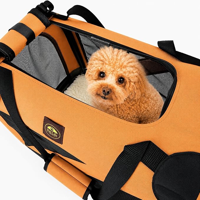 Pet Life ® Vista-View 360 Degree Zippered and Collapsible Soft Folding Pet Dog Crate Travel Dog Kennel with Zippered Entrances