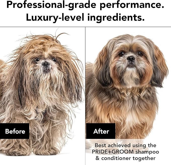 Pride and Groom The Final Coat Dog Conditioner – Formulated with All Natural Ingredients to Untangle and Nourish Any Coat for Improved Manageability and Long Lasting Shine – 16oz