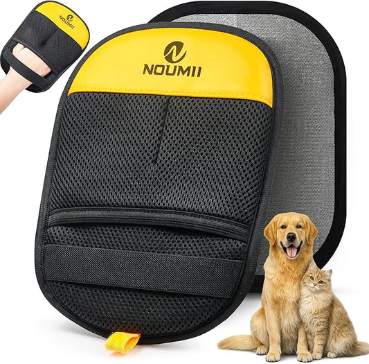 Pet Hair Removal Glove - Pet Hair Removal Glove for Gogs & Cats, Electrostatic Pet Hair Remover for Loundry, Couch, Carpet, Clothing, Bed & Car Seat, Reusable Magic Brush Pet Hair Tool - Black